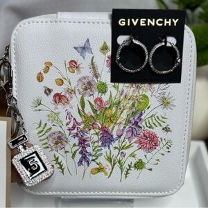 Givenchy Crystal Hoop Earrings, Fashion Keychain and Jewelry Box NWT